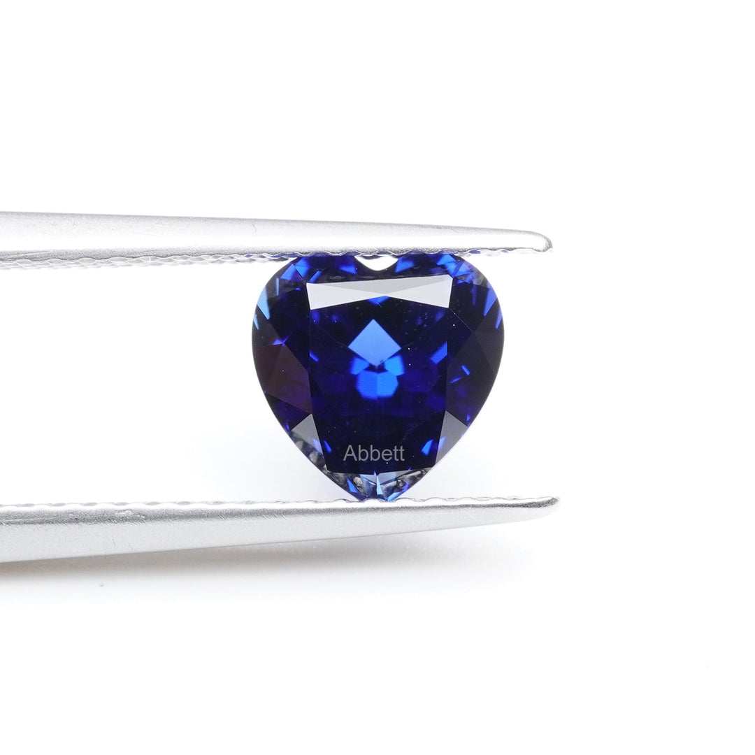 Heart lab grown blue sapphire