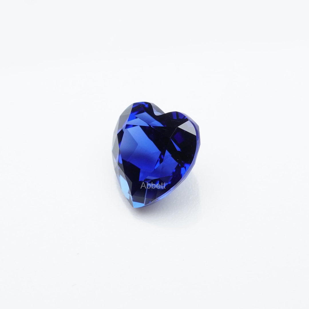 Heart lab grown blue sapphire