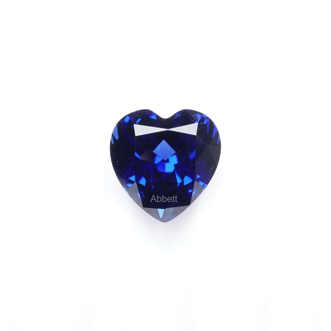 Heart lab grown blue sapphire