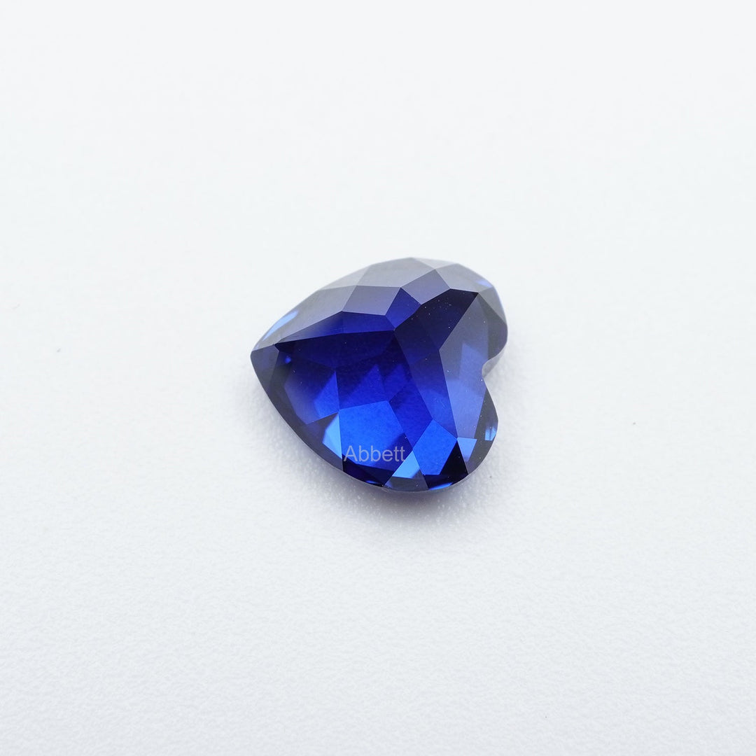 Heart lab grown blue sapphire