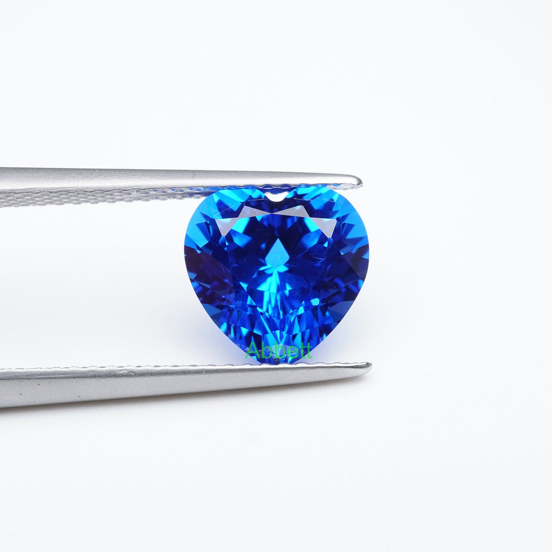 Heart lab grown cobalt spinel