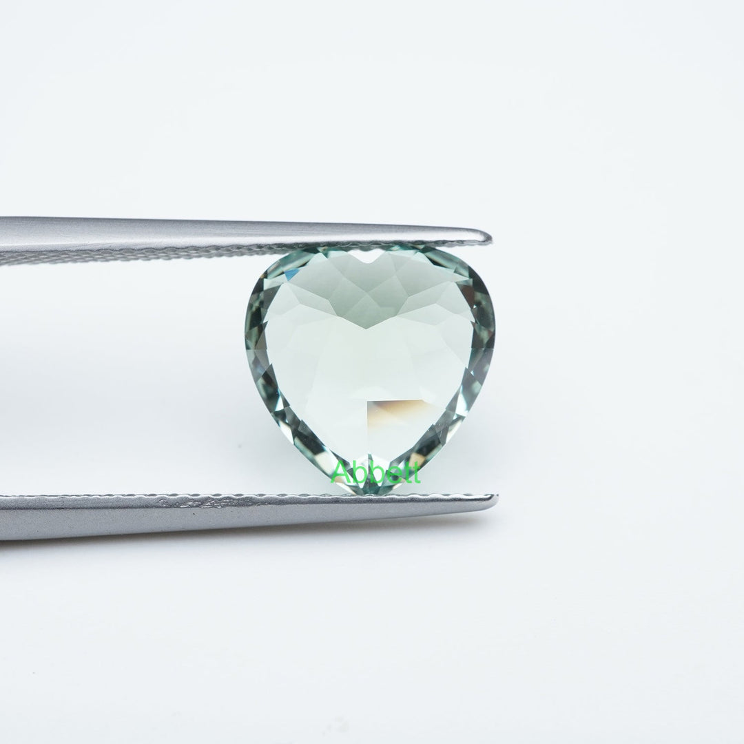 Heart lab grown green sapphire