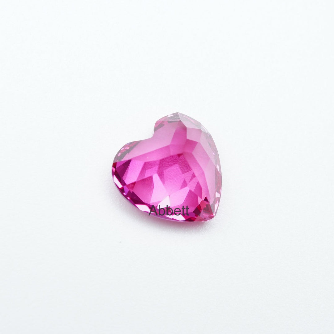 Heart lab grown hot pink sapphire