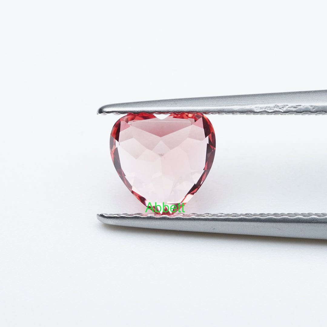 Heart lab grown padparadscha sapphire
