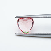 Heart lab grown padparadscha sapphire