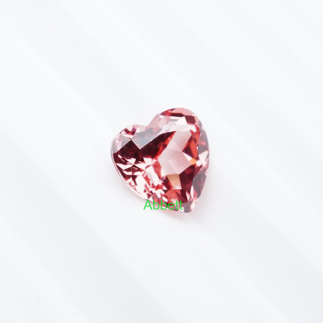 Heart lab grown padparadscha sapphire