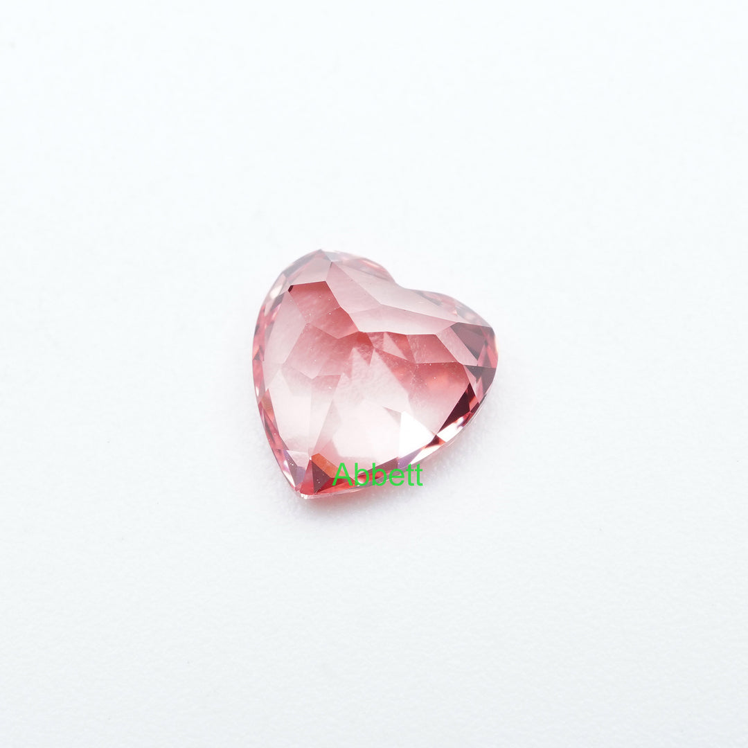 Heart lab grown padparadscha sapphire
