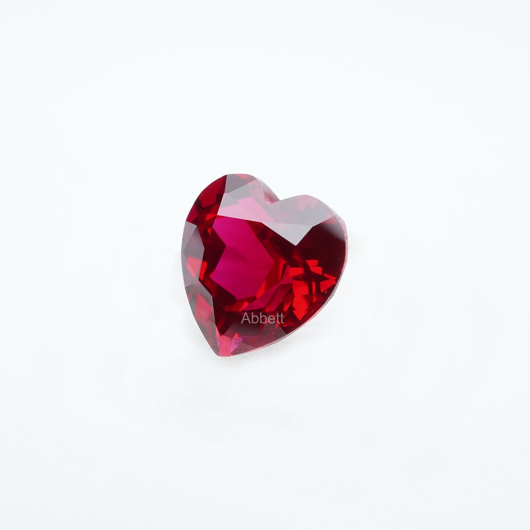 Heart lab grown ruby