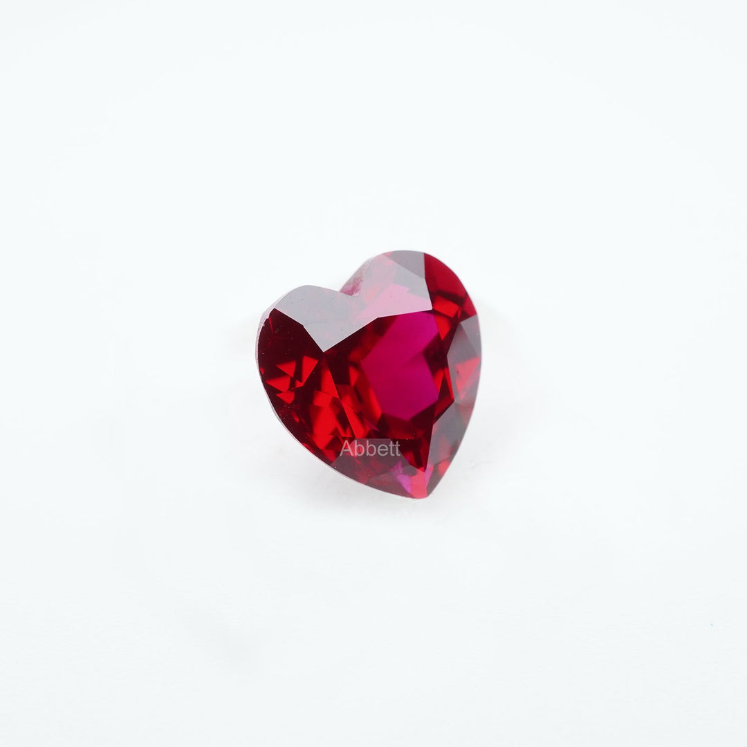 Heart lab grown ruby