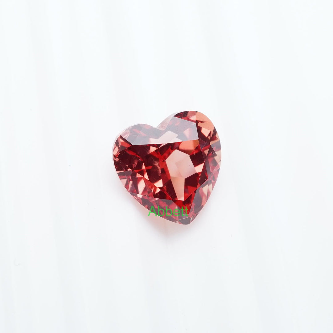 Heart lab grown sunset coral padparadscha sapphire