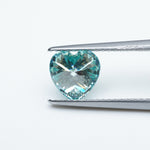 Load image into Gallery viewer, Heart teal moissanite
