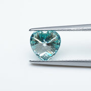 Heart teal moissanite