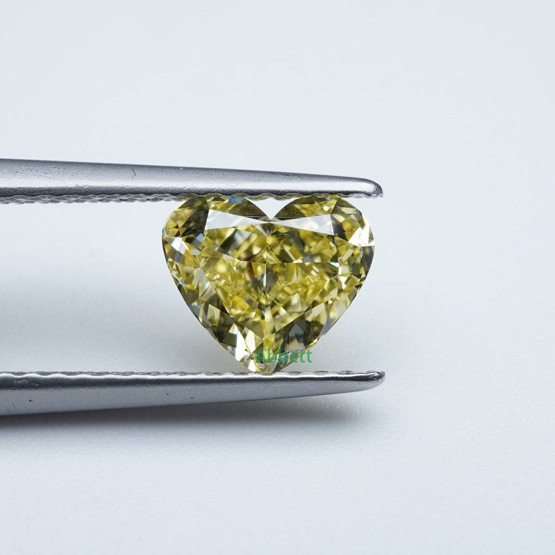 Heart lab grown yellow diamond