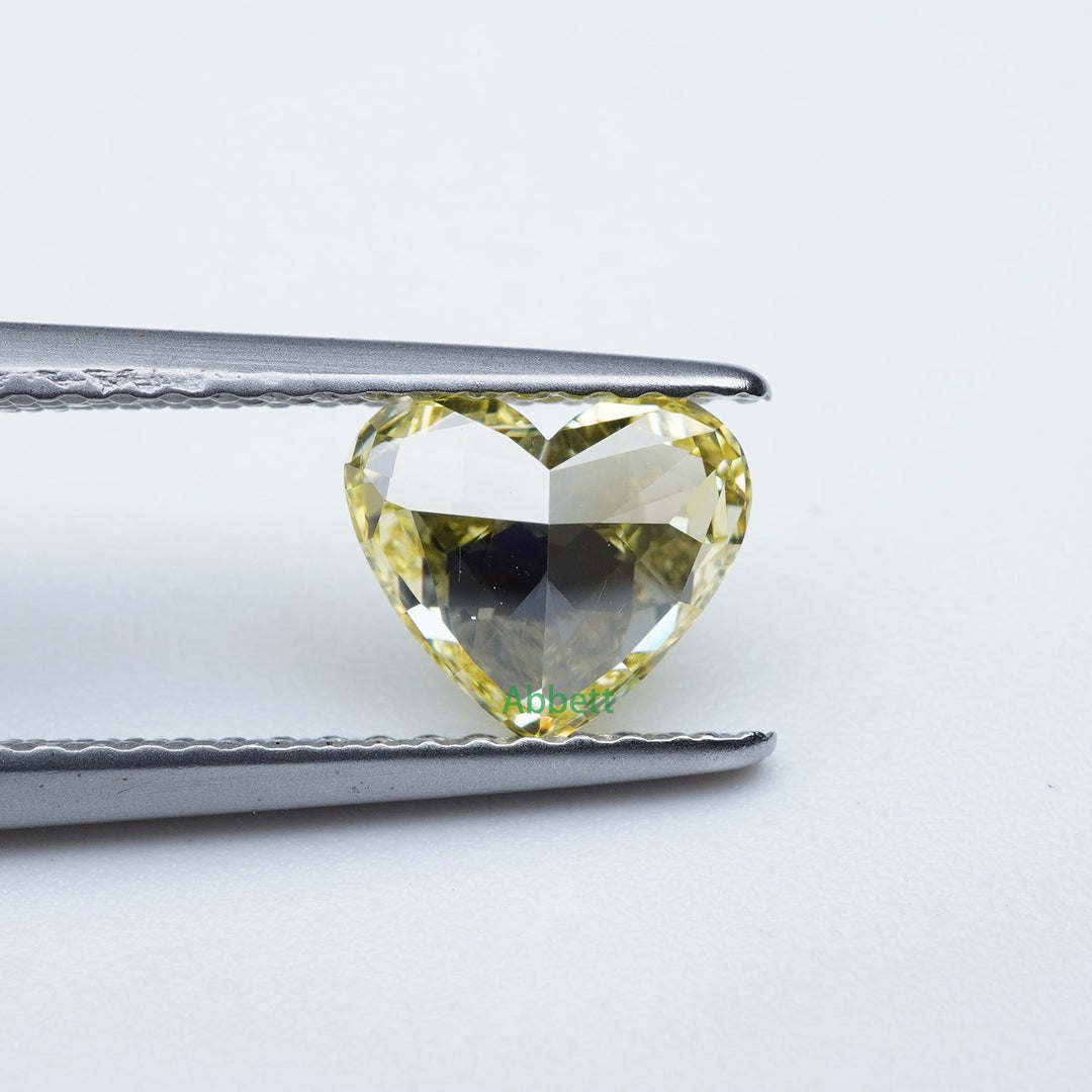 Heart lab grown yellow diamond