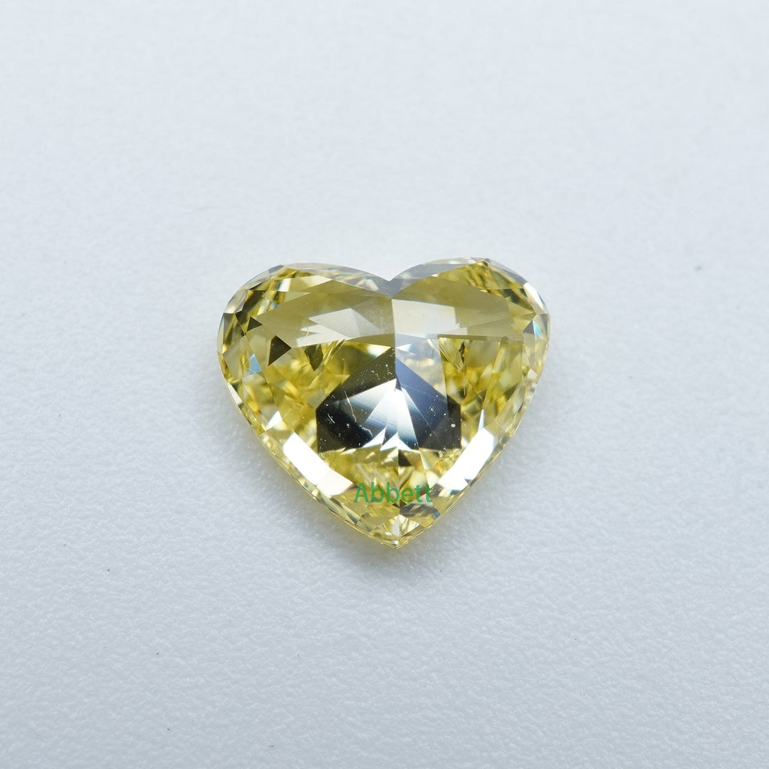 Heart lab grown yellow diamond