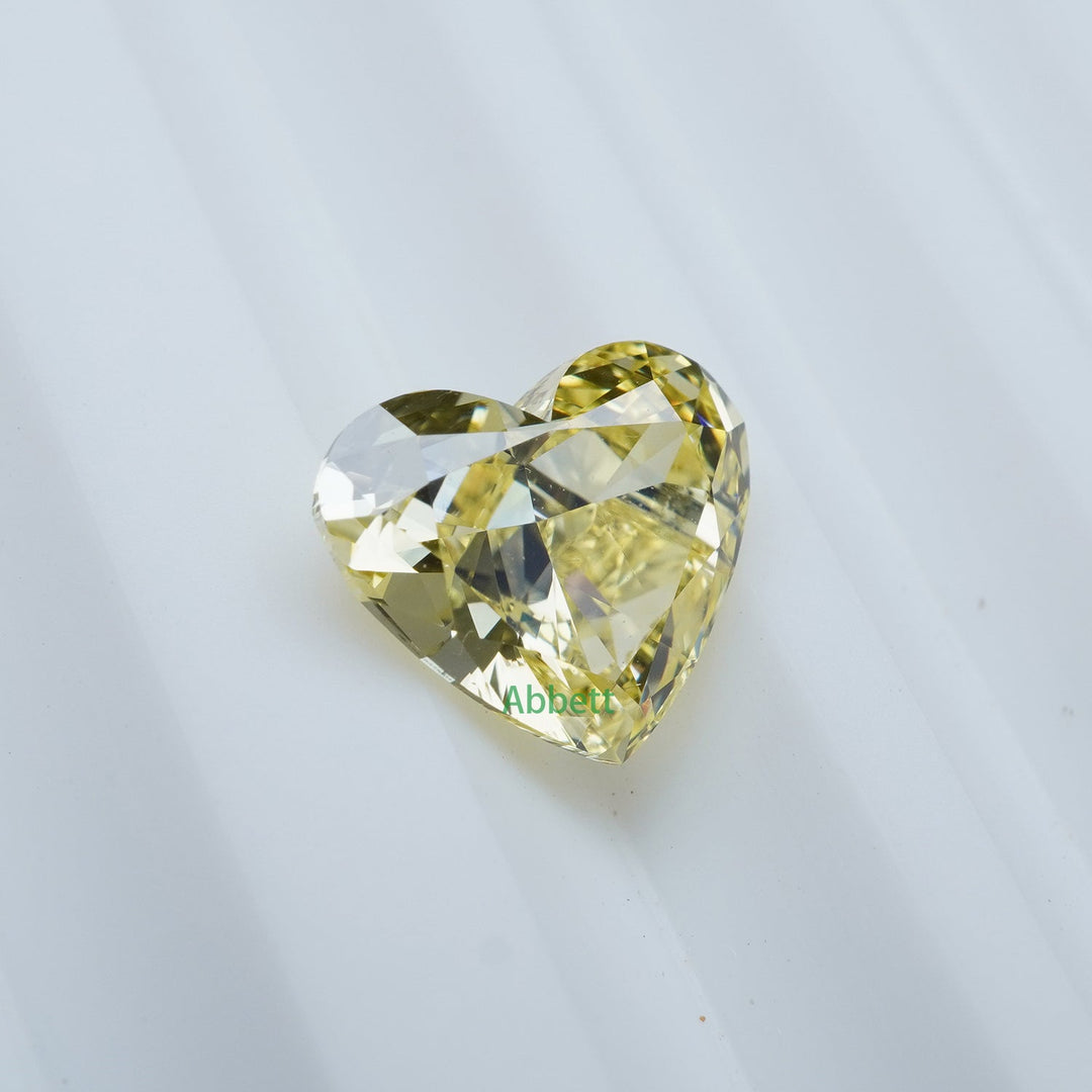 Heart lab grown yellow diamond