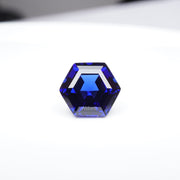 Hexagon lab grown blue sapphire