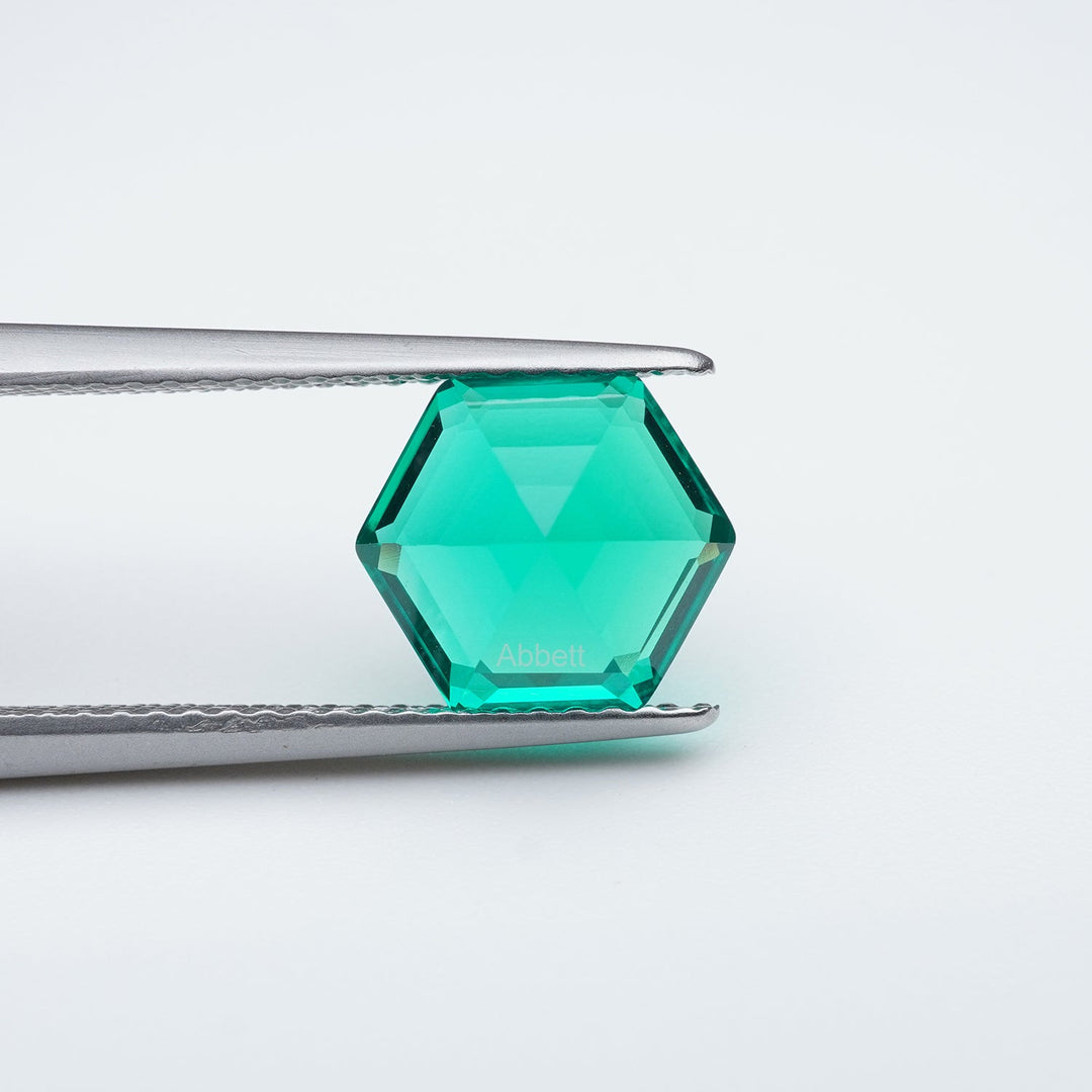 Hexagon lab grown emerald
