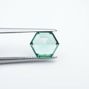 Hexagon lab grown green sapphire