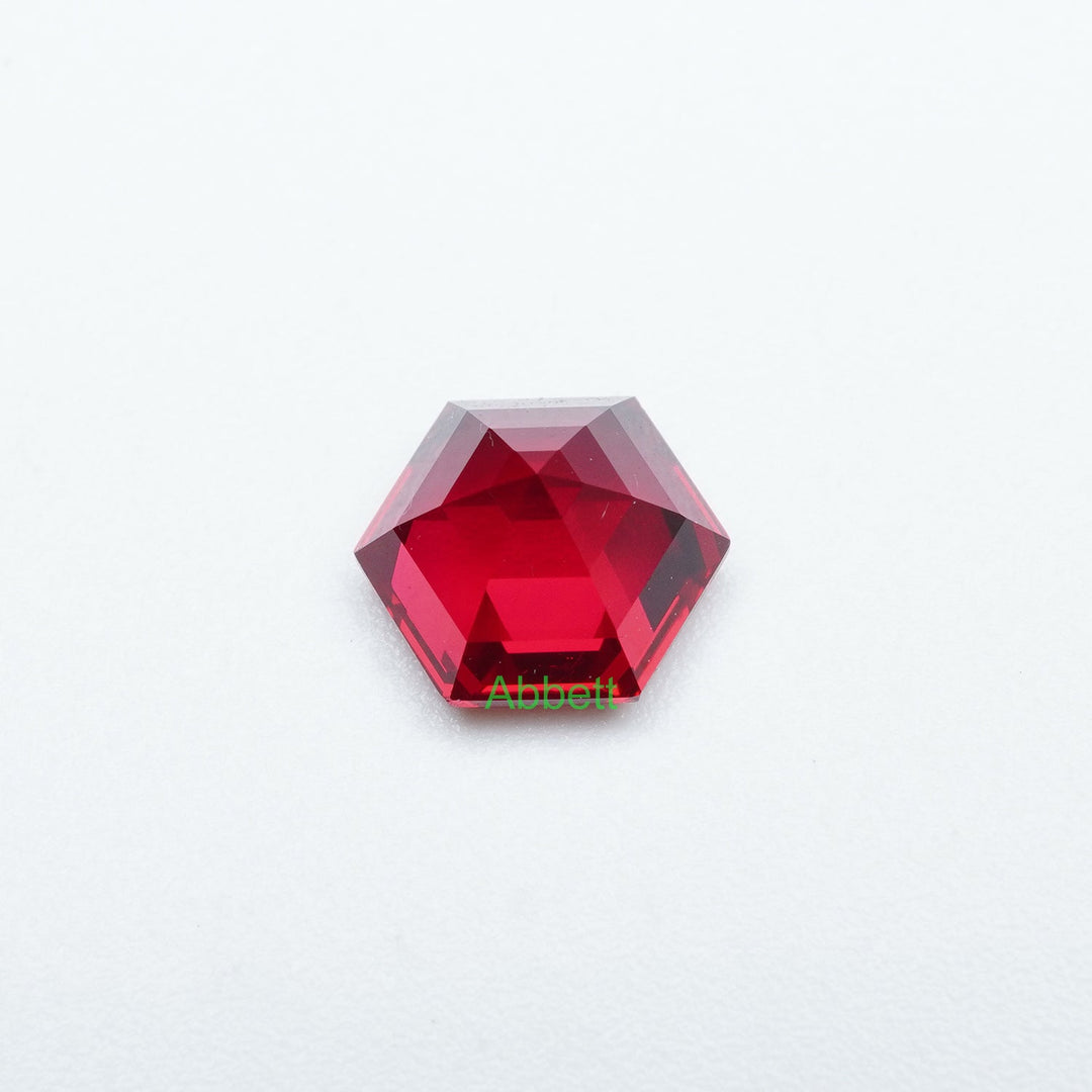 Hexagon lab grown ruby