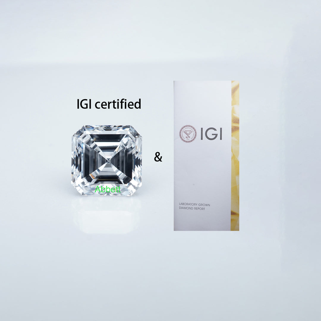Asscher colorless lab grown diamond