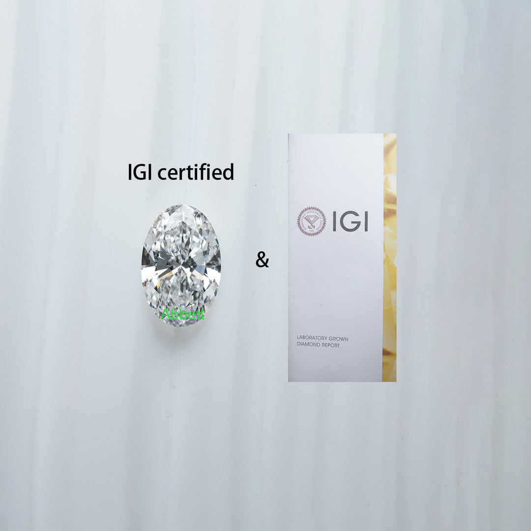 IGI report D oval lab grown diamond