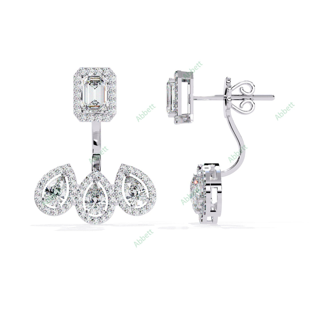 Multi  Halo Jackets Earring JAHA1374