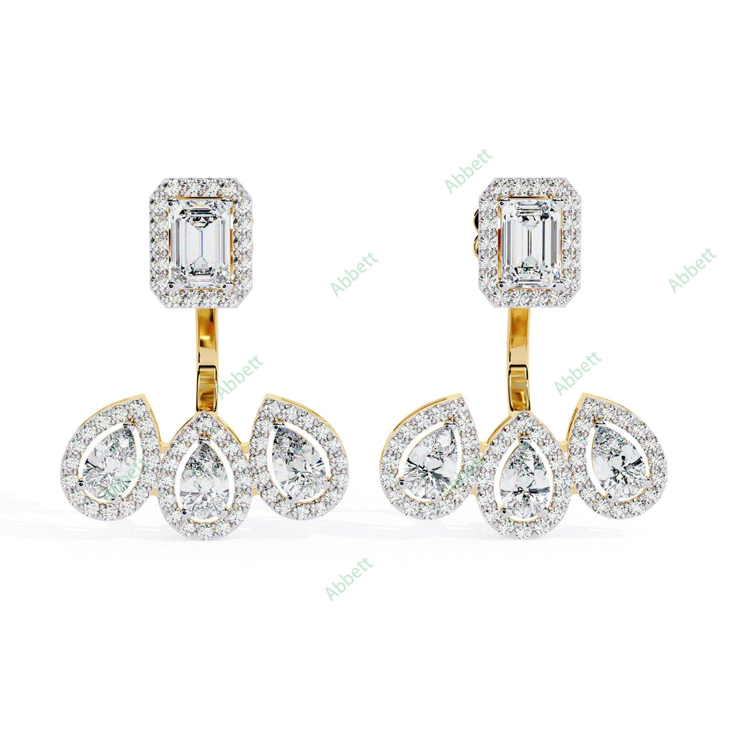 Multi  Halo Jackets Earring JAHA1374