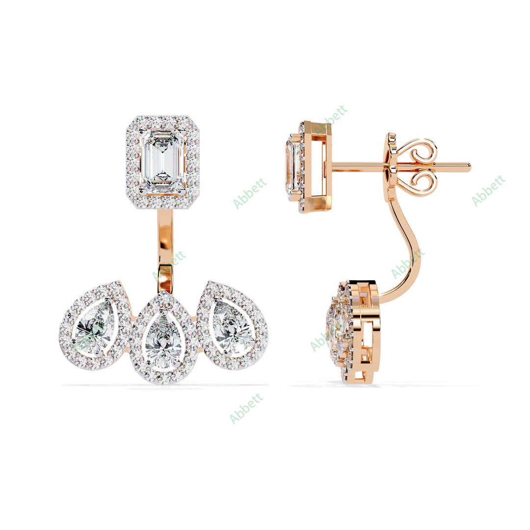 Multi  Halo Jackets Earring JAHA1374