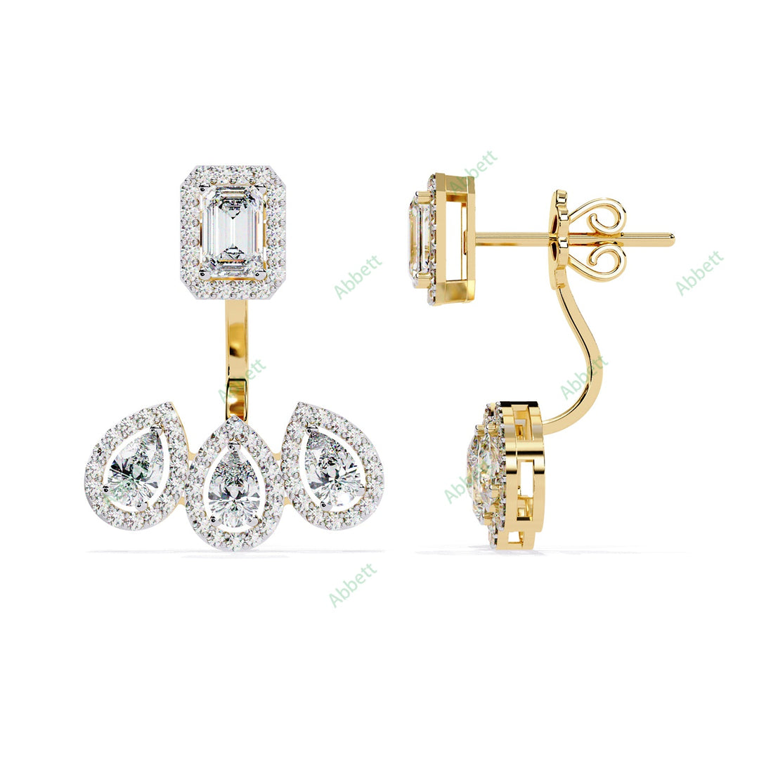 Multi  Halo Jackets Earring JAHA1374
