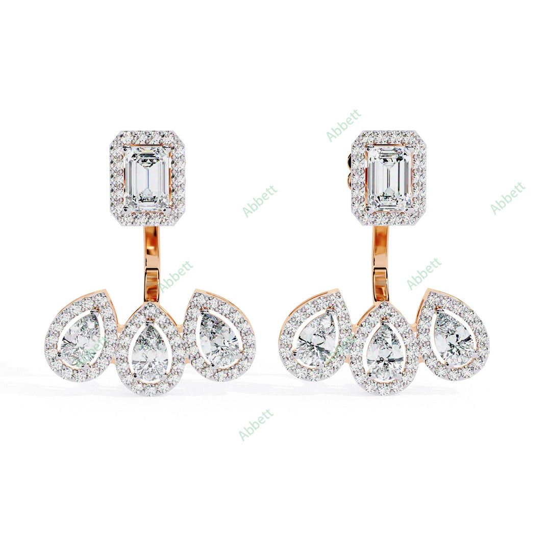 Multi  Halo Jackets Earring JAHA1374