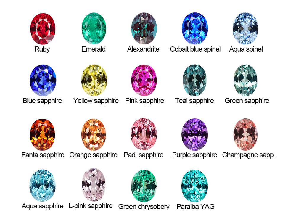 Lab-grown colored gemstone collection