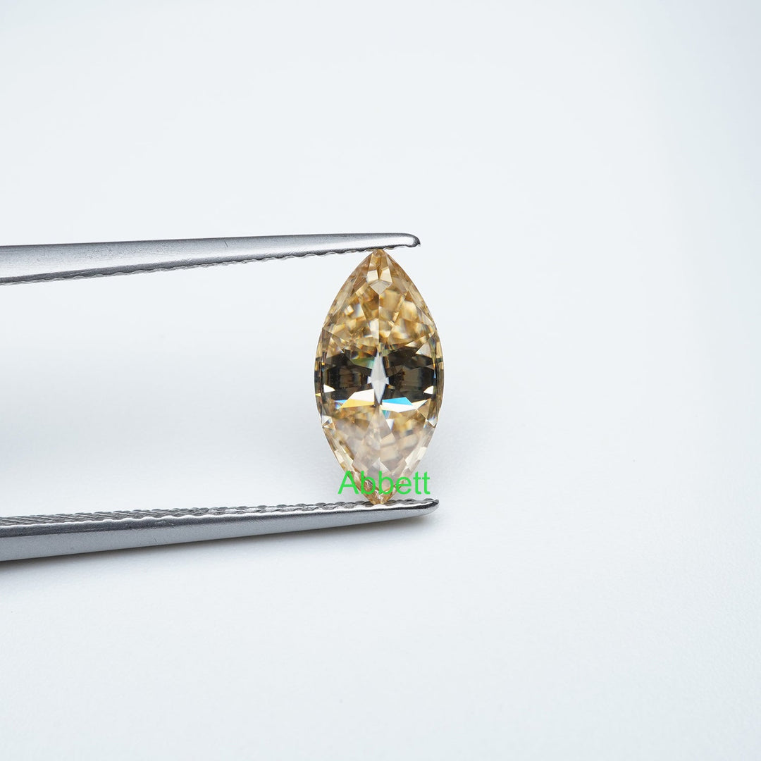 Marquise brown moissanite