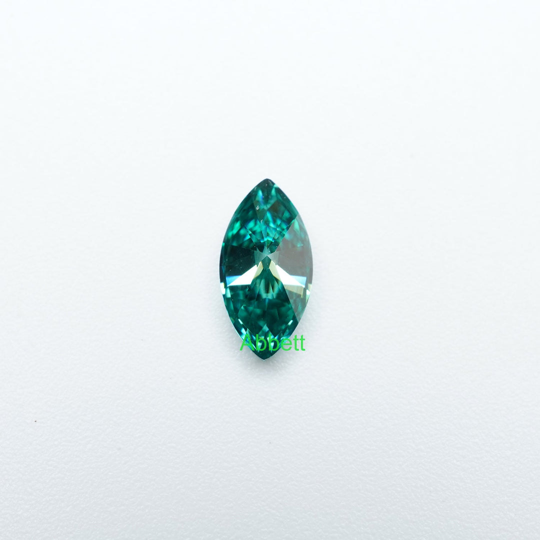 Marquise green moissanite