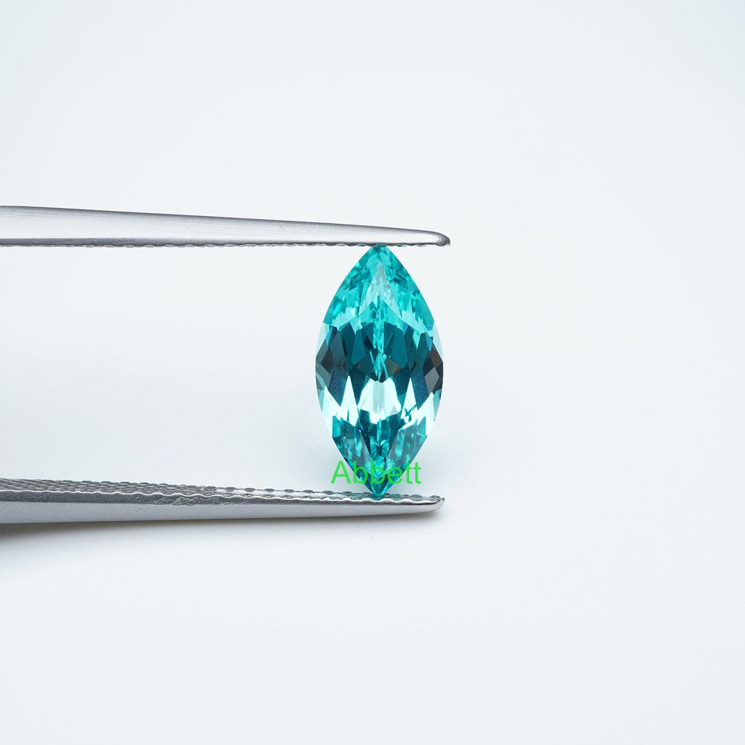 Marquise lab grown Paraiba YAG