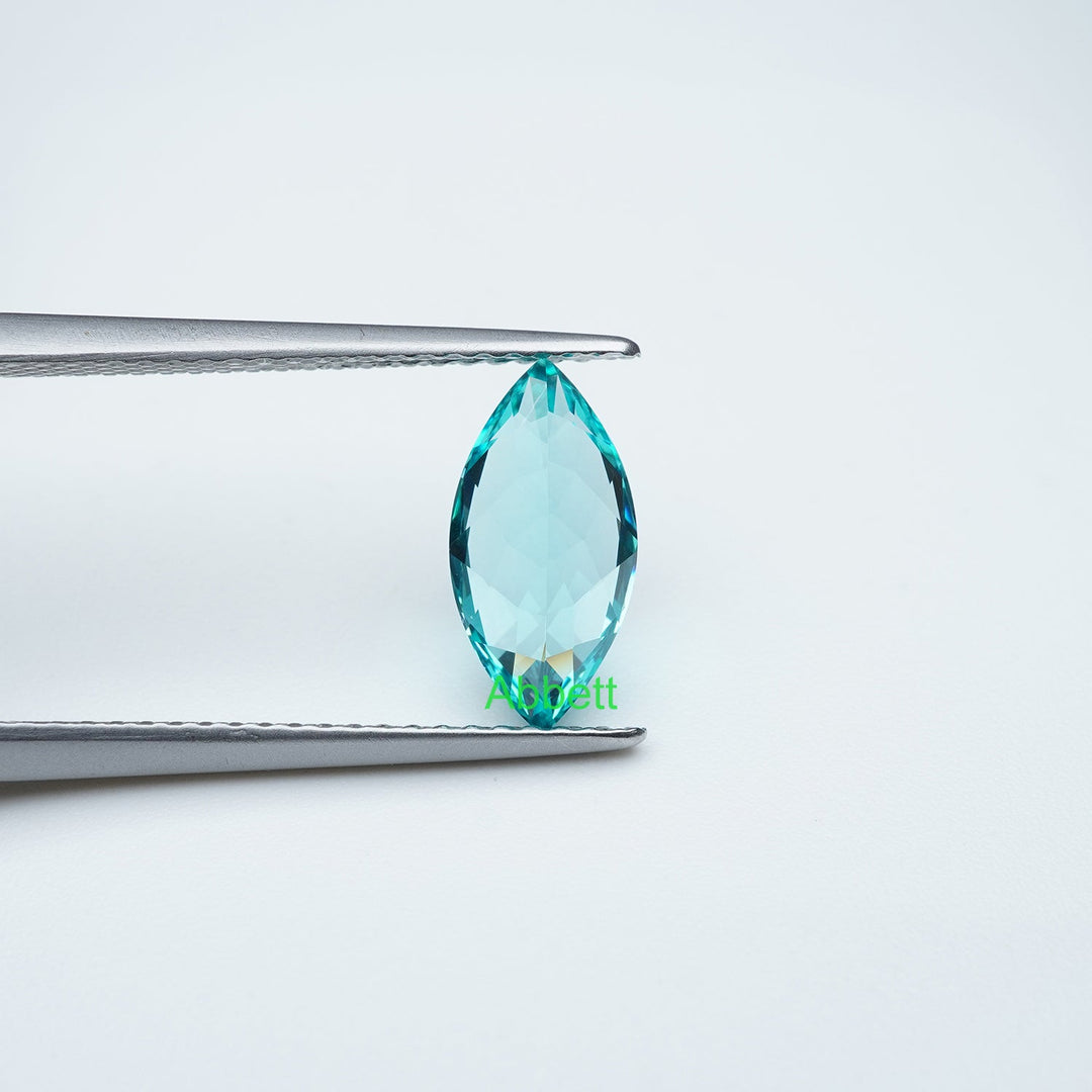 Marquise lab grown Paraiba YAG