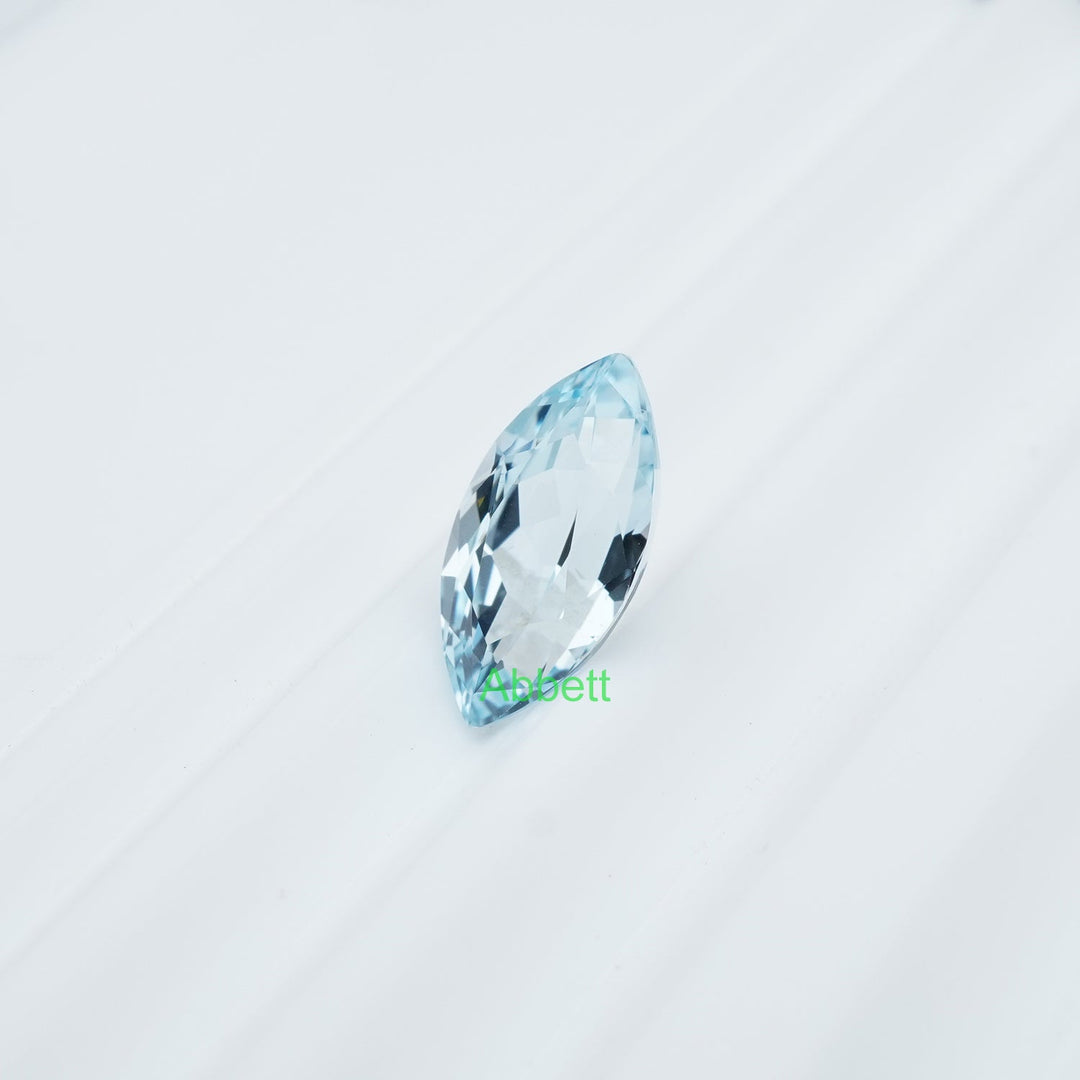 Marquise lab grown aqua sapphire