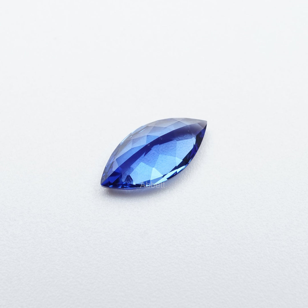 Marquise lab grown blue sapphire
