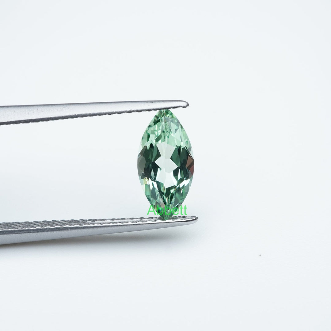 Marquise lab grown green sapphire