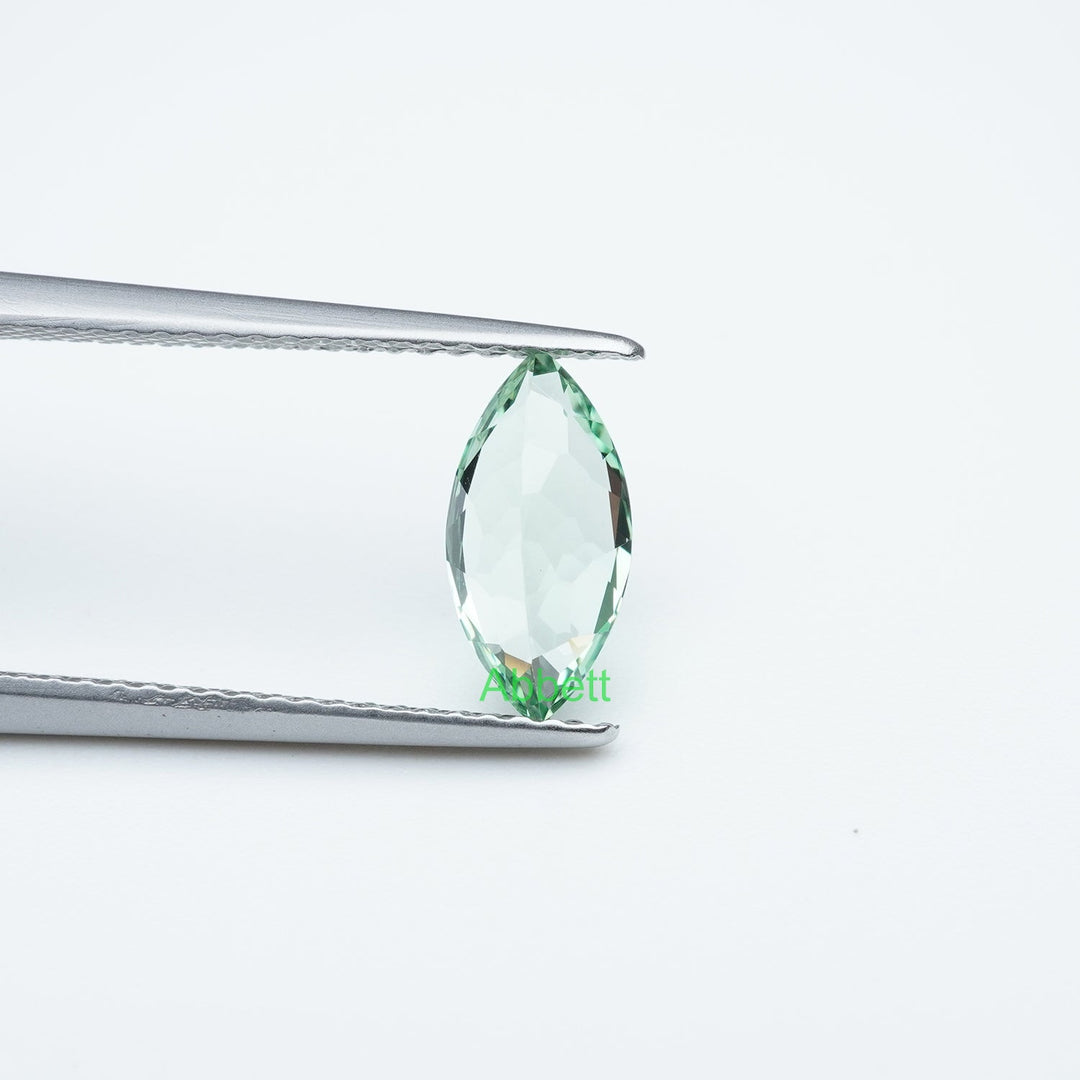 Marquise lab grown green sapphire