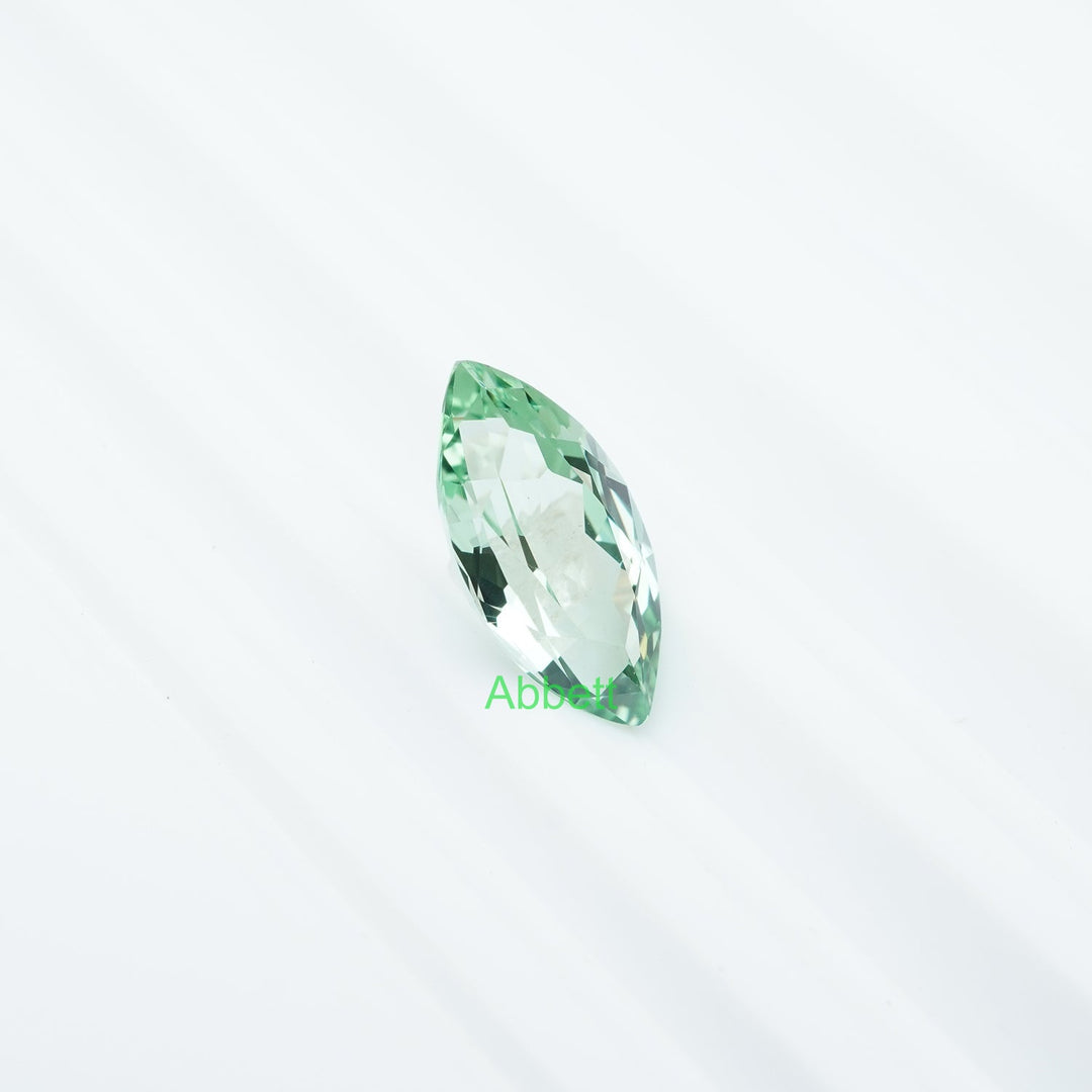 Marquise lab grown green sapphire