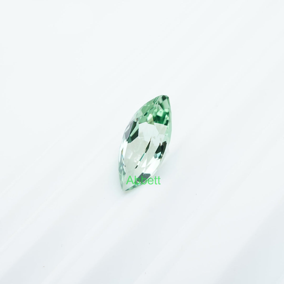Marquise lab grown green sapphire