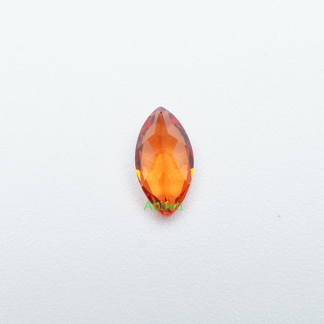 Marquise lab grown orange sapphire