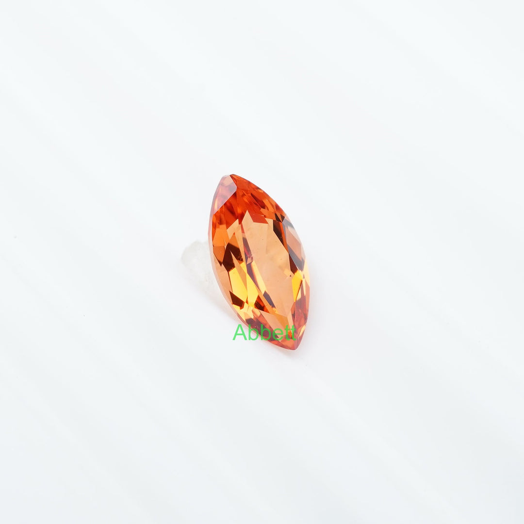 Marquise lab grown orange sapphire