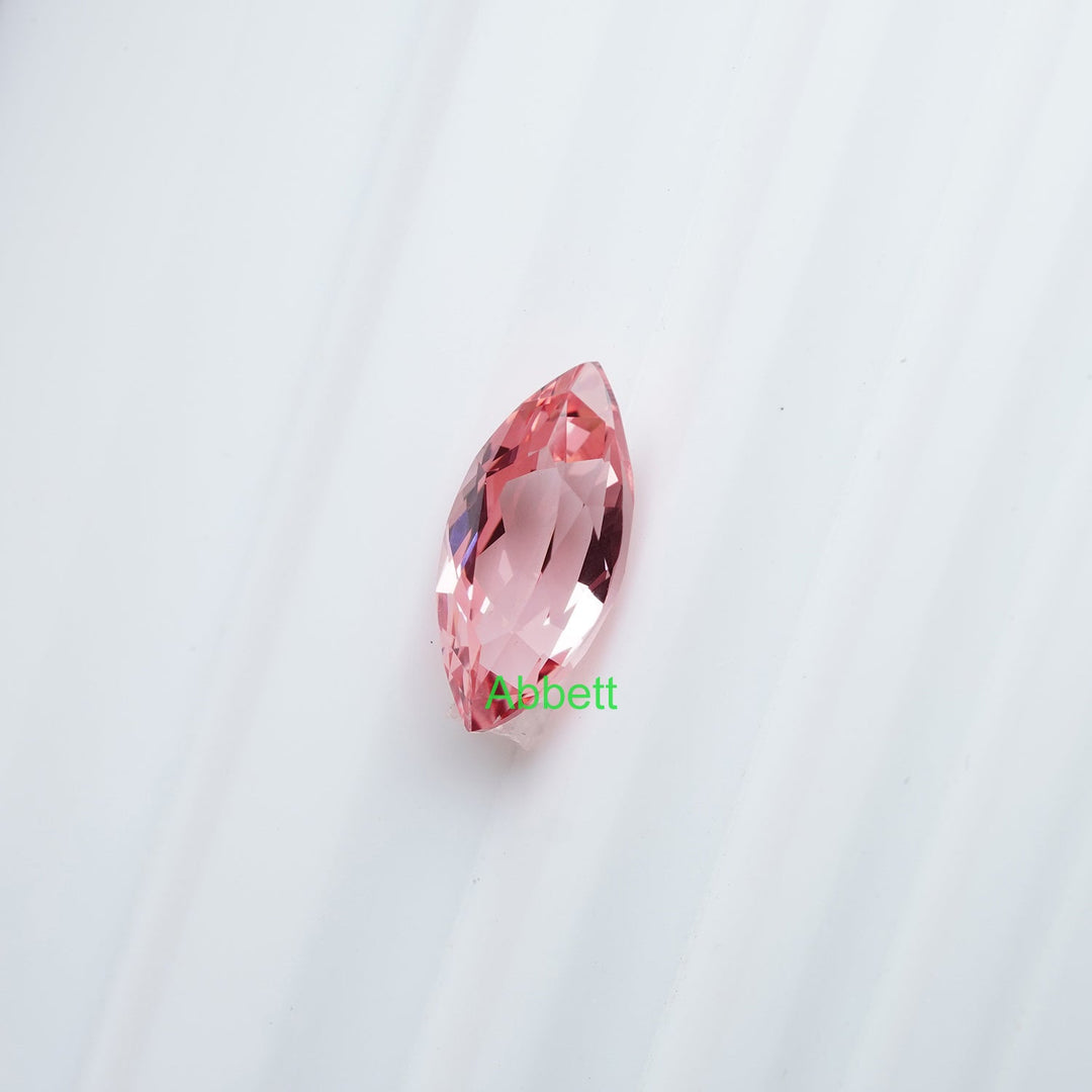Marquise lab grown padparadscha sapphire
