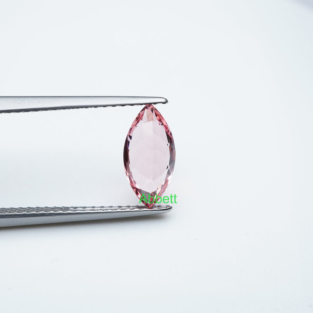 Marquise lab grown padparadscha sapphire