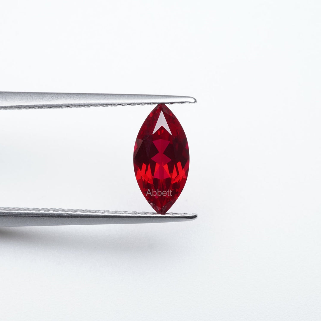 Marquise lab grown ruby