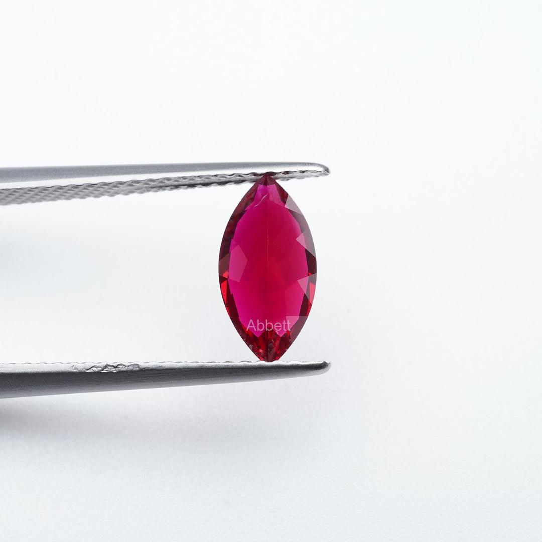 Marquise lab grown ruby