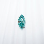 Marquise teal moissanite