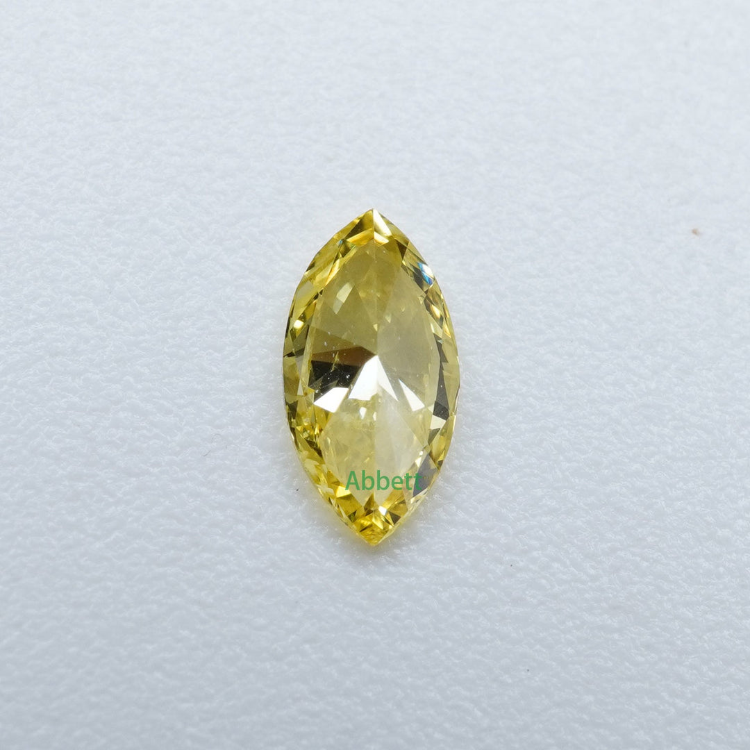 Marquise lab grown yellow diamond